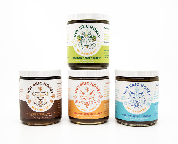 Turmeric Organic Natural Honey - Four Flavor Set | Hot Eric Honey