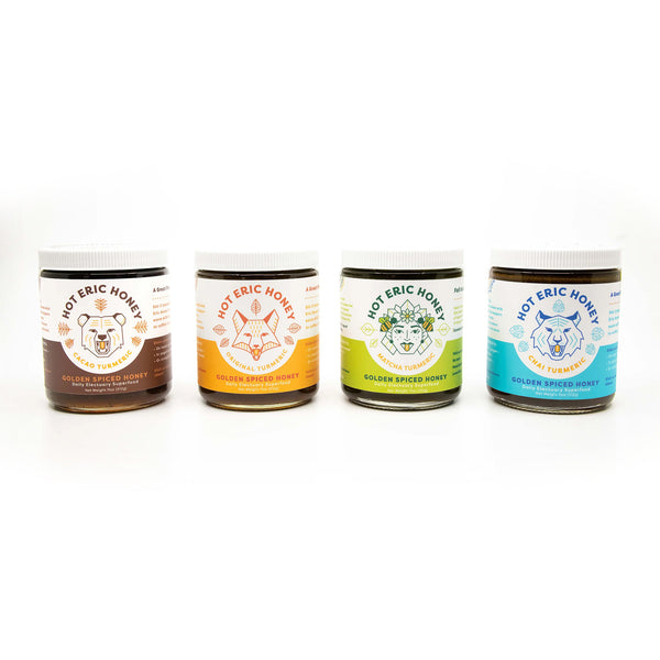 Turmeric Organic Natural Honey - Four Flavor Set | Hot Eric Honey